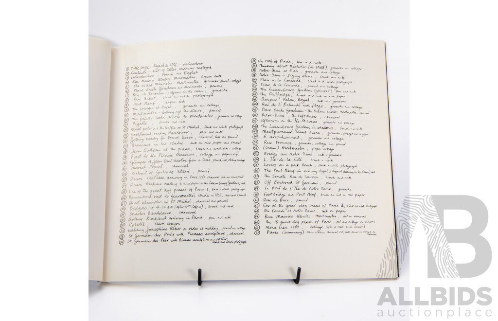 Brett Whiteley, (20th Century, Australian, 1939 - 1992),  Paris ‘Regard De Côté’ (1990), Australian Galleries Publication, 24 x 29 cm (dimensions)