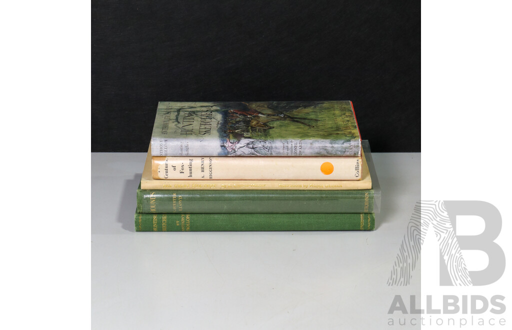 Collection of Five Almost Antique and Vintage Haex Cover Books About Fox Hunting, Hunting Dogs and More (5)