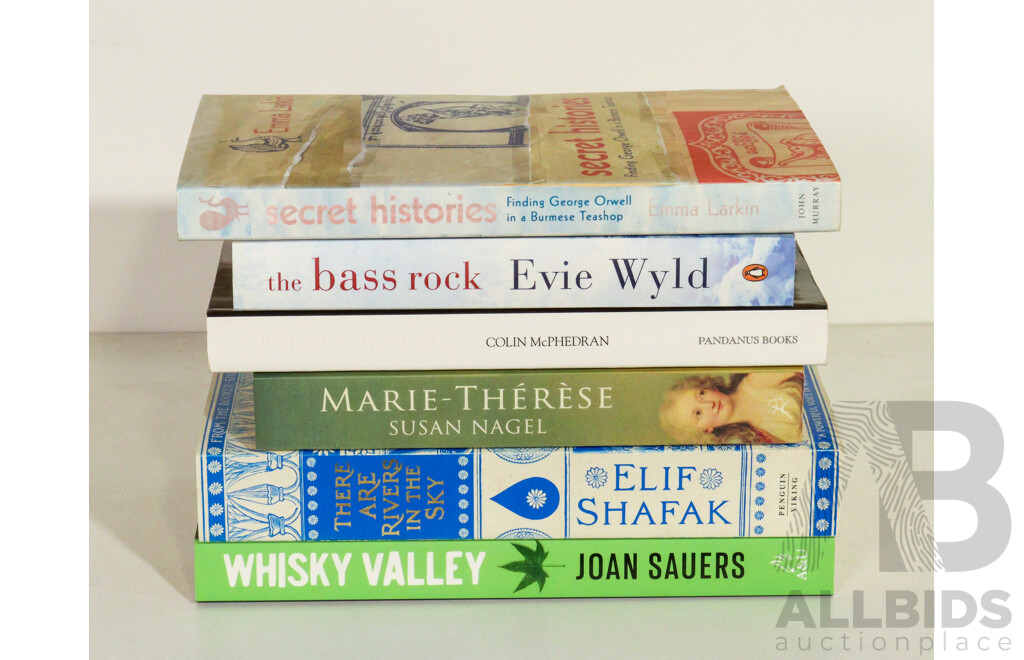 Wonderful Collection of Six Varied Paperback Books of Varied Subjects and Prize Winning Authors Including Elif Shafak - There Are Rivers in the Sky and More (6)