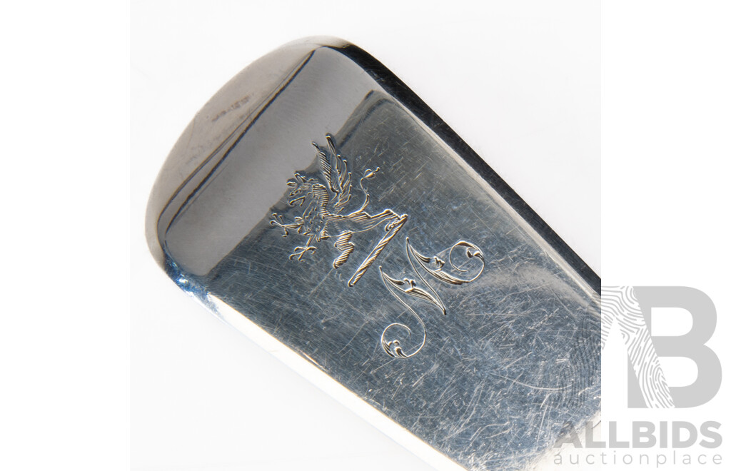 Antique William IV Sterling Silver Fish Slide with Pierced Detail, London 1830, Adey Bellamy Savory, Weight 140 Gm