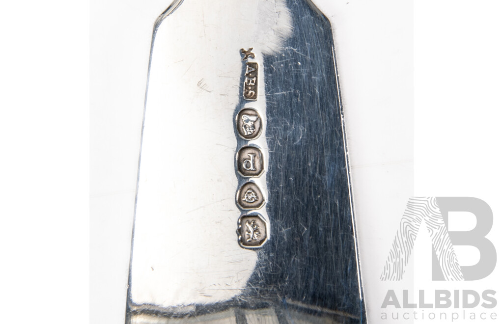 Antique William IV Sterling Silver Fish Slide with Pierced Detail, London 1830, Adey Bellamy Savory, Weight 140 Gm