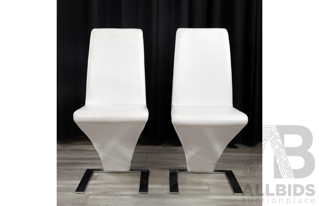 Pair of Modern Leather Dining Chairs