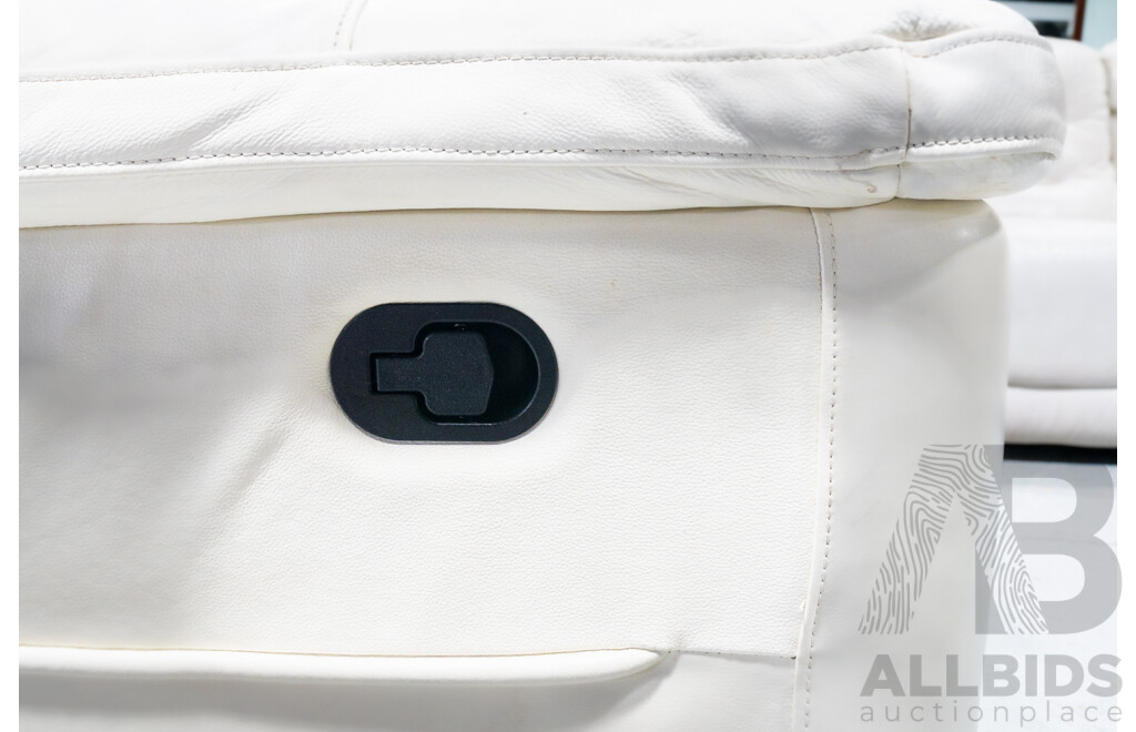 Large White Leather Seven Piece Corner Lounge by Cheers Furniture