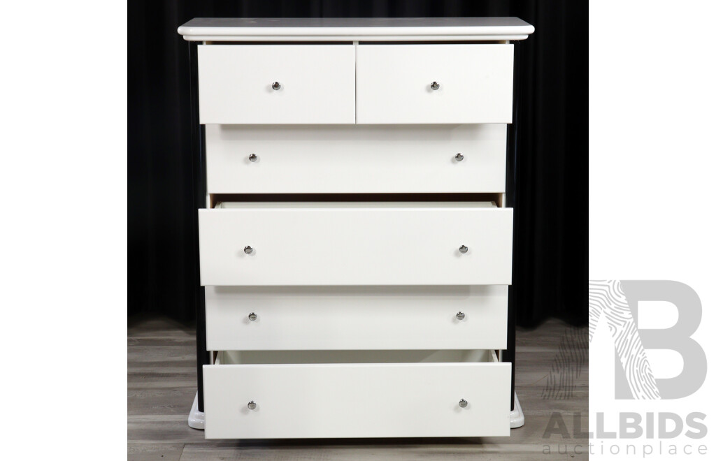 Modern White Six Drawer Tall Boy by Accolade Furniture