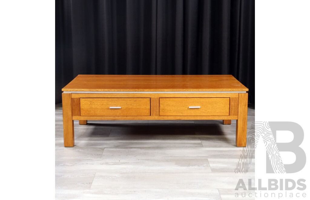 Modern Timber Two Drawer Coffee Table