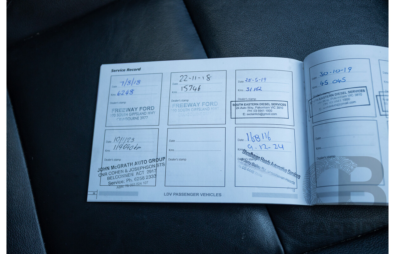 05/2018 LDV T60 LUXE (4x4) SK8C Double Cab Utility Blue Turbo Diesel 2.8L