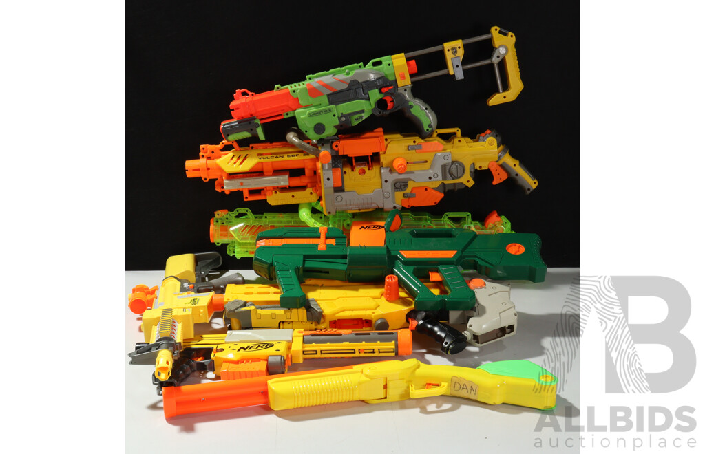 Large Collection Various Model Nerf Guns with Some Ammunition