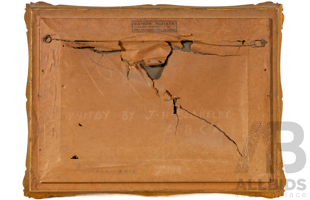 John Harold Blakeley (19/20th Centuries, British, 1887-1978), Whitby, Lovely Antique Original Watercolour, 35 x 47 cm (frame)