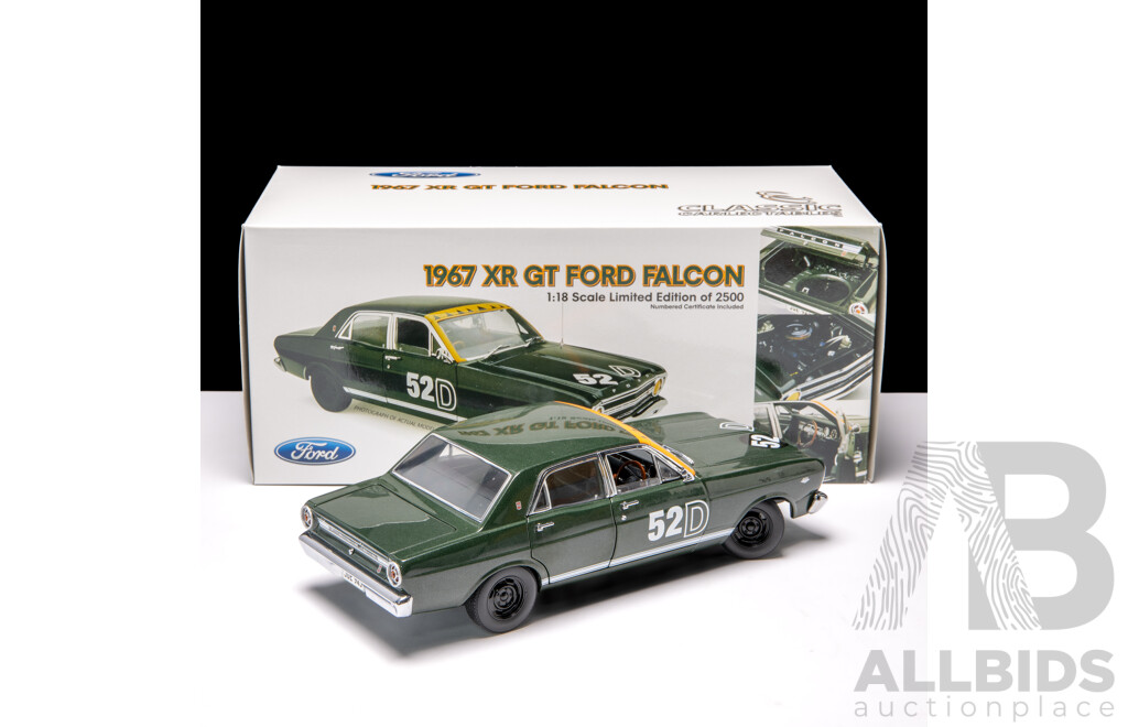 Classic Carlectables 1967 Ford XR GT Falcon Dark Green #52D - 1641/2500 1:18 Scale Model Car - COA Included