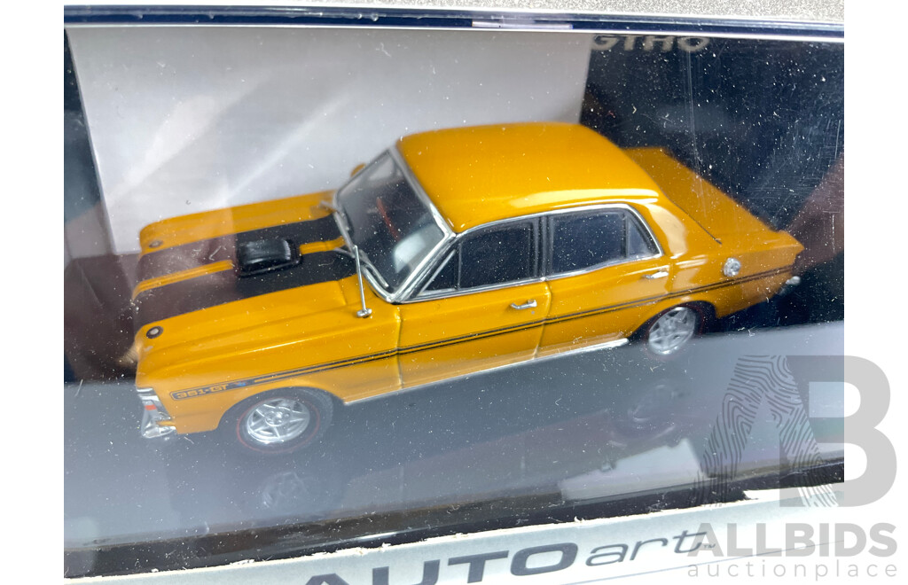 AUTOart Diecast 1971 XY Ford Falcon GTHO Phase Three, 5.8 Litre, Yellow Ochre - 1:43 Scale, COA Included