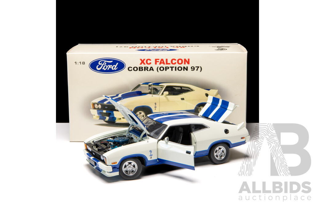 AUTOart / Biante Ford XC Falcon Cobra Coupe (Option 97) White / Blue 107/5400 1:18 Scale Model Car - COA Included