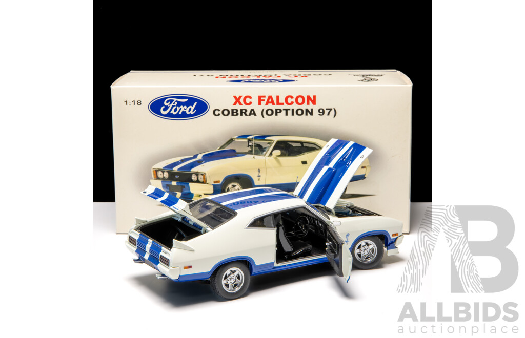 AUTOart / Biante Ford XC Falcon Cobra Coupe (Option 97) White / Blue 107/5400 1:18 Scale Model Car - COA Included