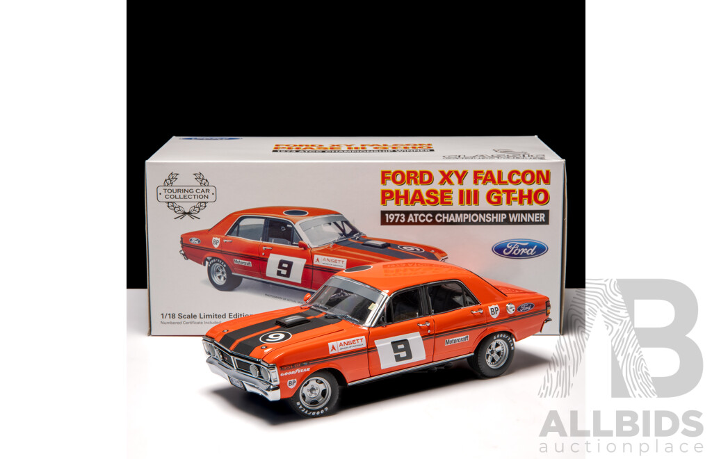 Classic Carlectables 1973 Ford XY Falcon GT-HO Phase III ATCC Championship Winner #9 Vermillion Fire 663/1800 1:18 Scale Model Car - COA Included