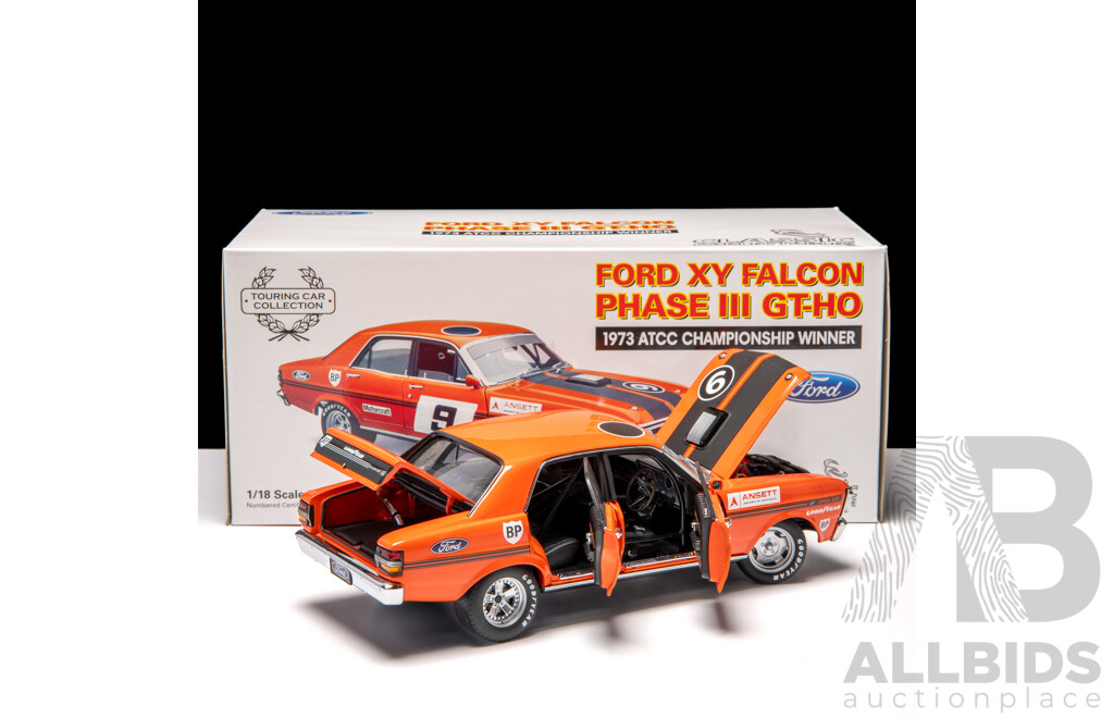 Classic Carlectables 1973 Ford XY Falcon GT-HO Phase III ATCC Championship Winner #9 Vermillion Fire 663/1800 1:18 Scale Model Car - COA Included