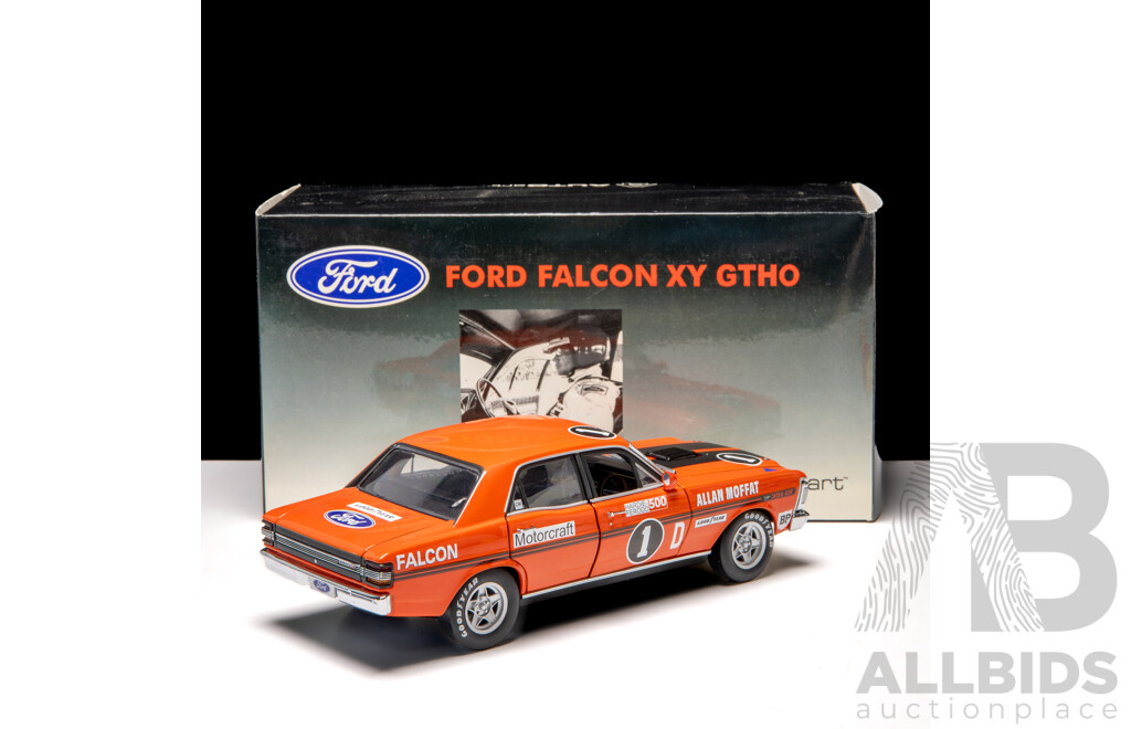 AUTOart 1972 Ford XY Falcon GT-HO Hardie Ferodo 500 #1 Allan Moffat Vermillion Fire 5408/6000 1:18 Scale Model Car - Signed COA Included