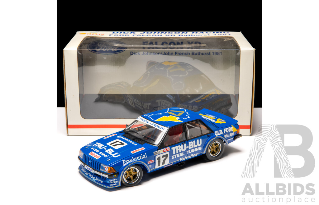 Biante 1981 Ford XD Falcon Bathurst Winner Tru-Blu Dick Johnson #17 Blue 3818/8274 1:18 Scale Model Car - Signed COA Included