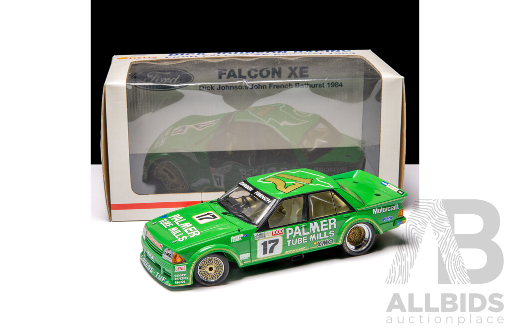 Biante 1984 Ford XE Falcon #17 Greens-Tuf Dick Johnson Bathurst 3604/5100 1:18 Scale Model Car - Signed COA