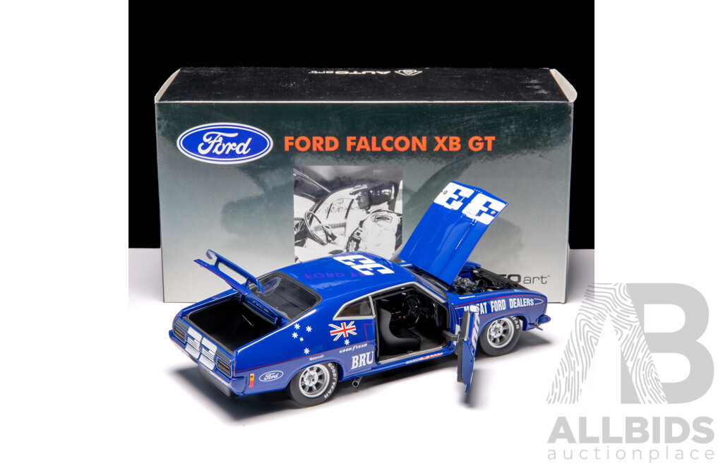 AUTOart 1974 Ford XB GT Falcon Coupe Brut 33 Hardie Ferodo 1000 Allan Moffat & Dieter Glemser 144/6000 1:18 Scale Model Car - Signed COA