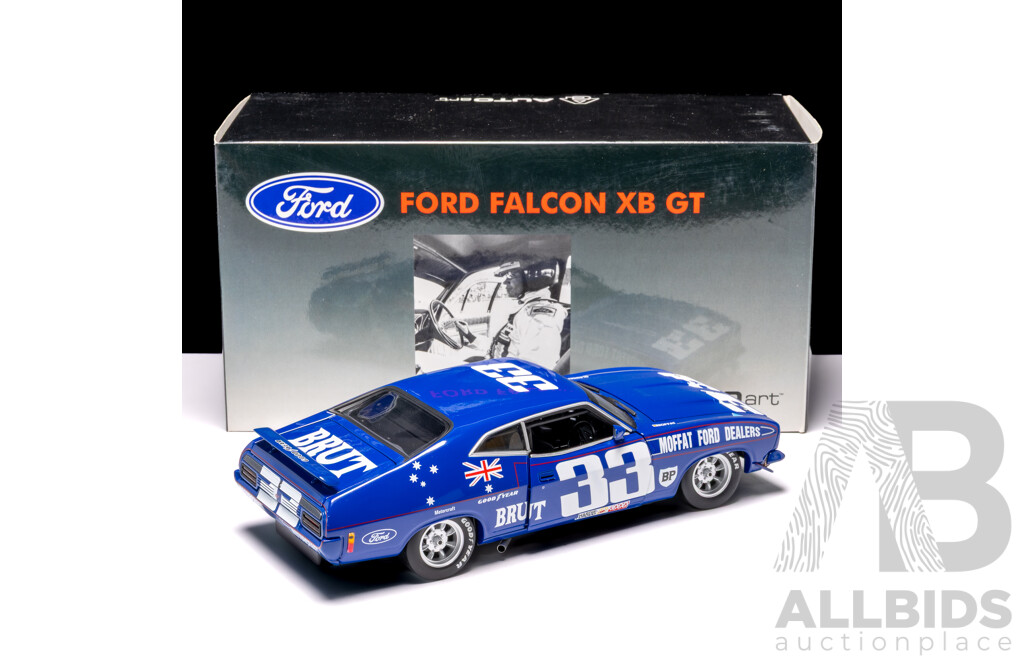 AUTOart 1974 Ford XB GT Falcon Coupe Brut 33 Hardie Ferodo 1000 Allan Moffat & Dieter Glemser 144/6000 1:18 Scale Model Car - Signed COA