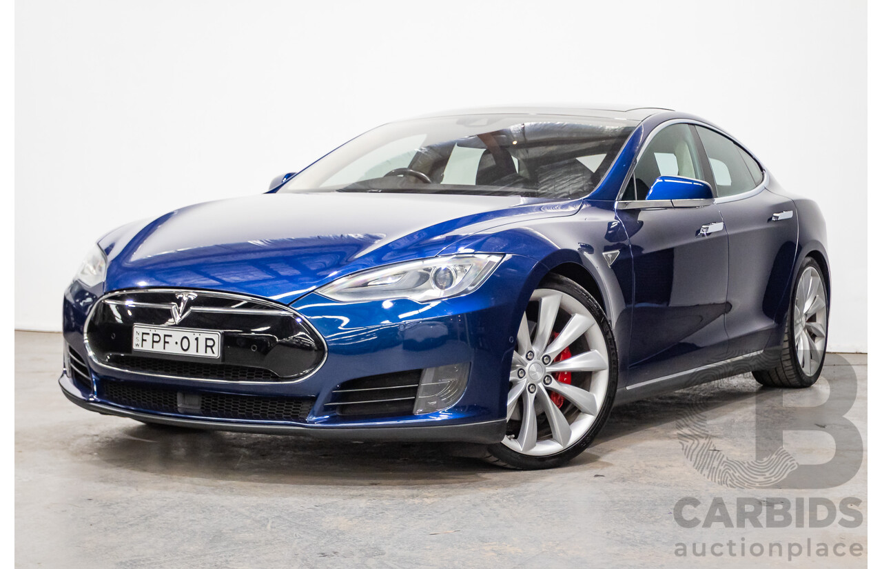 01/2016 Tesla Model S P90D (AWD) 4D Hatchback Deep Blue Metallic Dedicated Electric EV 376kw