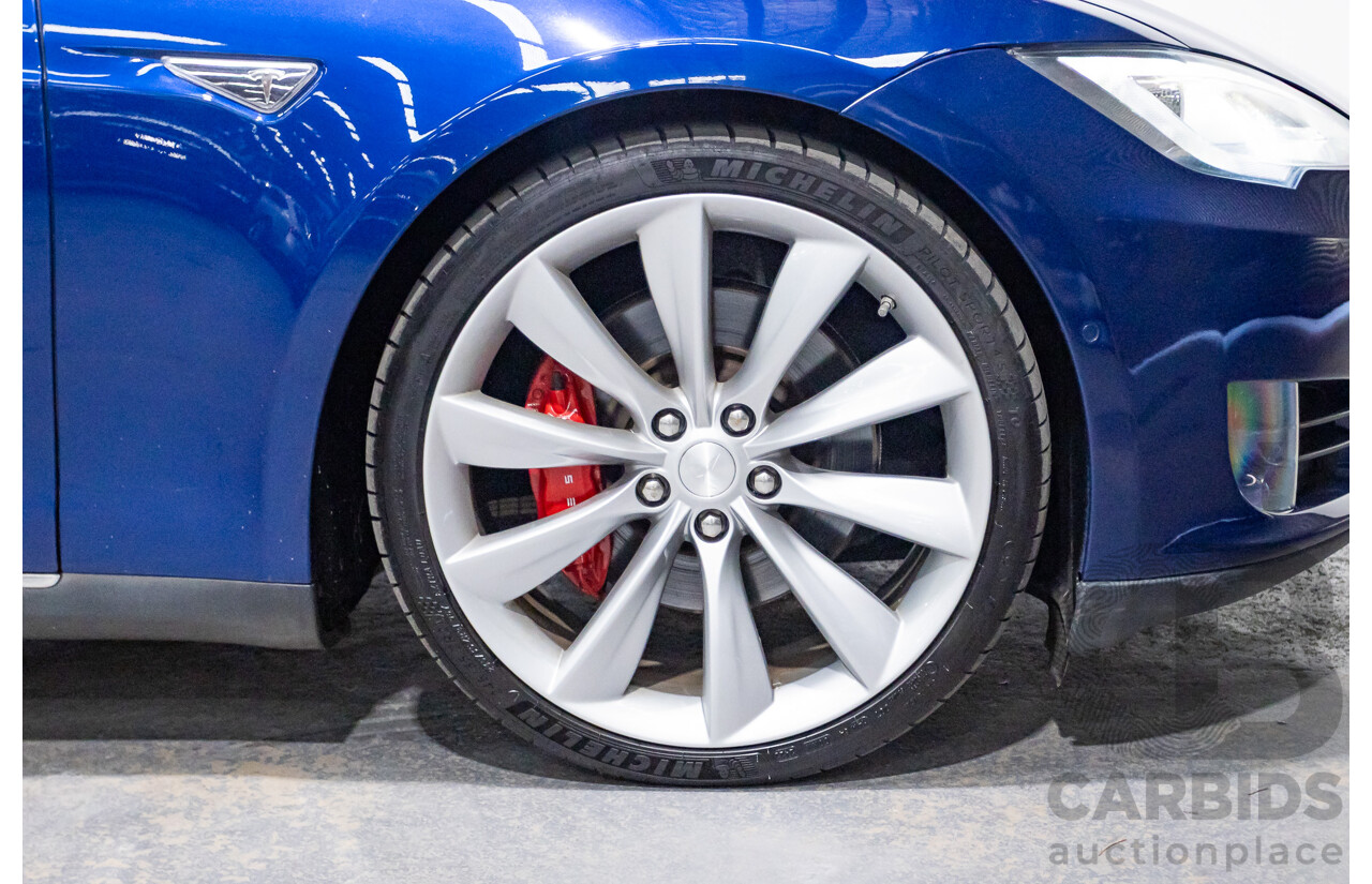 01/2016 Tesla Model S P90D (AWD) 4D Hatchback Deep Blue Metallic Dedicated Electric EV 376kw