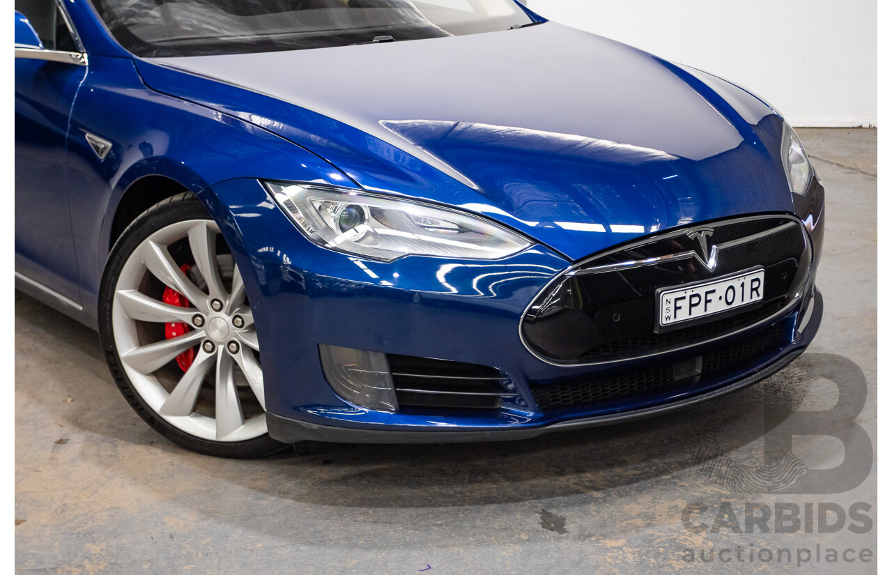 01/2016 Tesla Model S P90D (AWD) 4D Hatchback Deep Blue Metallic Dedicated Electric EV 376kw