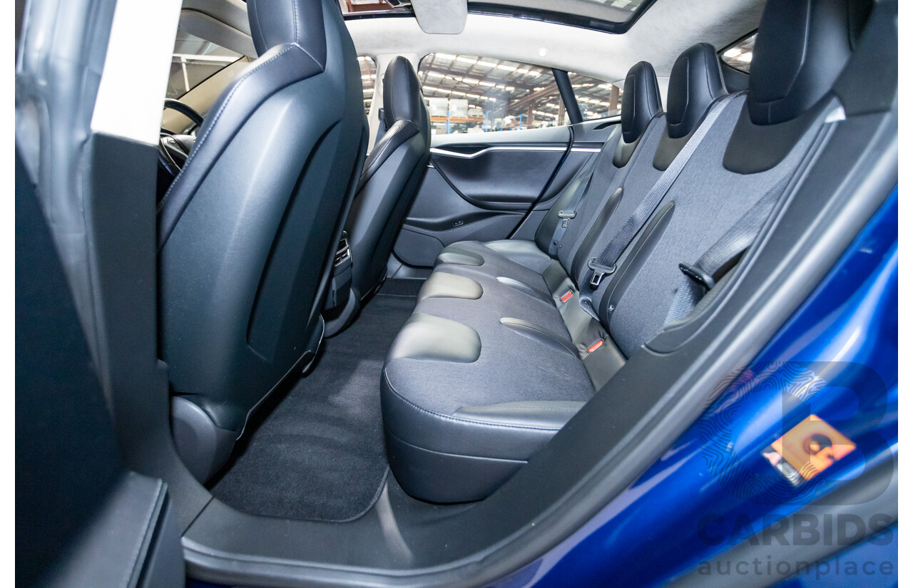01/2016 Tesla Model S P90D (AWD) 4D Hatchback Deep Blue Metallic Dedicated Electric EV 376kw