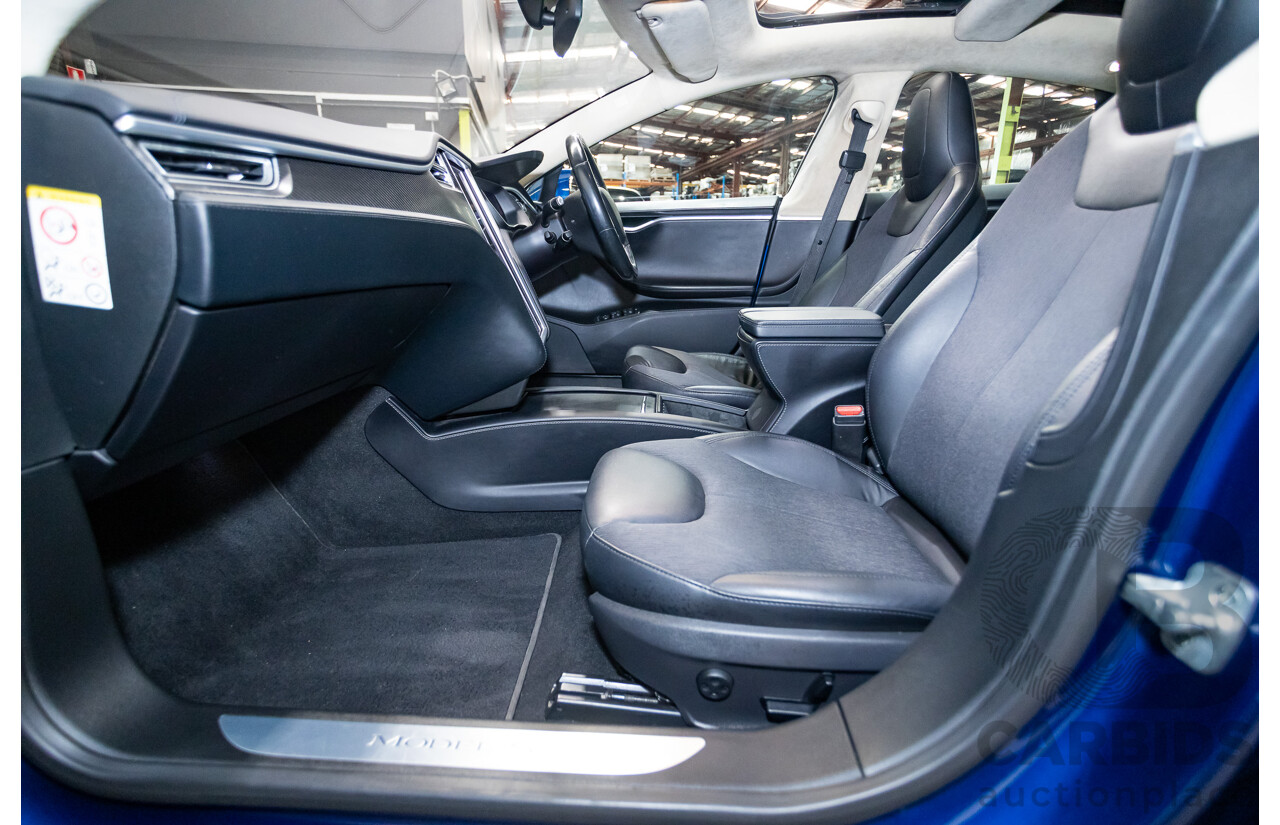 01/2016 Tesla Model S P90D (AWD) 4D Hatchback Deep Blue Metallic Dedicated Electric EV 376kw