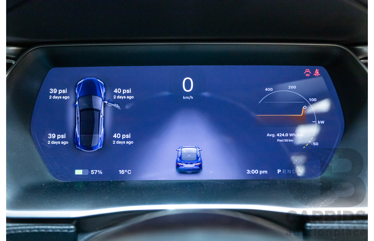 01/2016 Tesla Model S P90D (AWD) 4D Hatchback Deep Blue Metallic Dedicated Electric EV 376kw