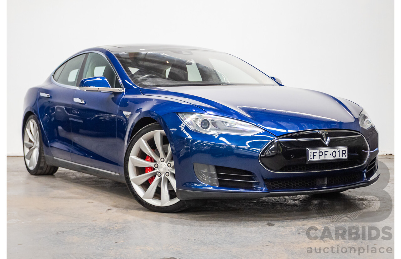 01/2016 Tesla Model S P90D (AWD) 4D Hatchback Deep Blue Metallic Dedicated Electric EV 376kw