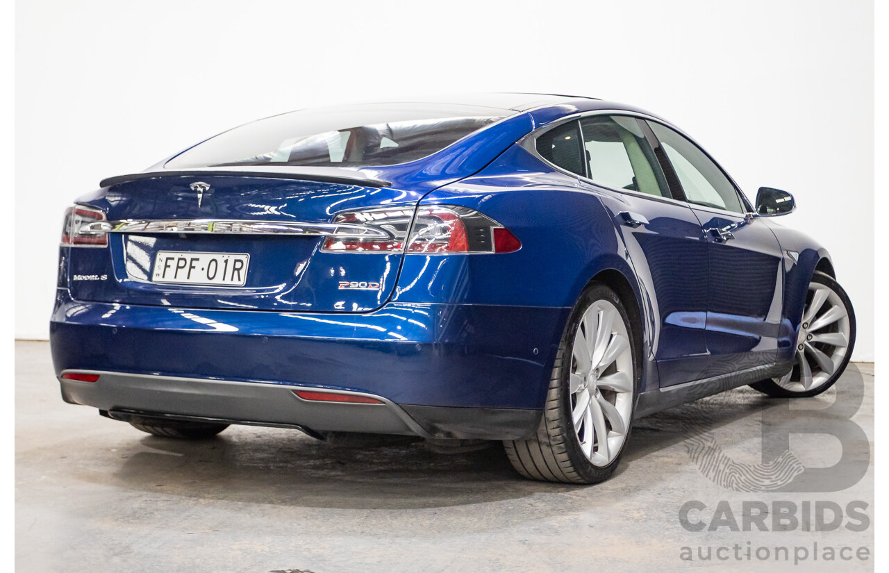 01/2016 Tesla Model S P90D (AWD) 4D Hatchback Deep Blue Metallic Dedicated Electric EV 376kw