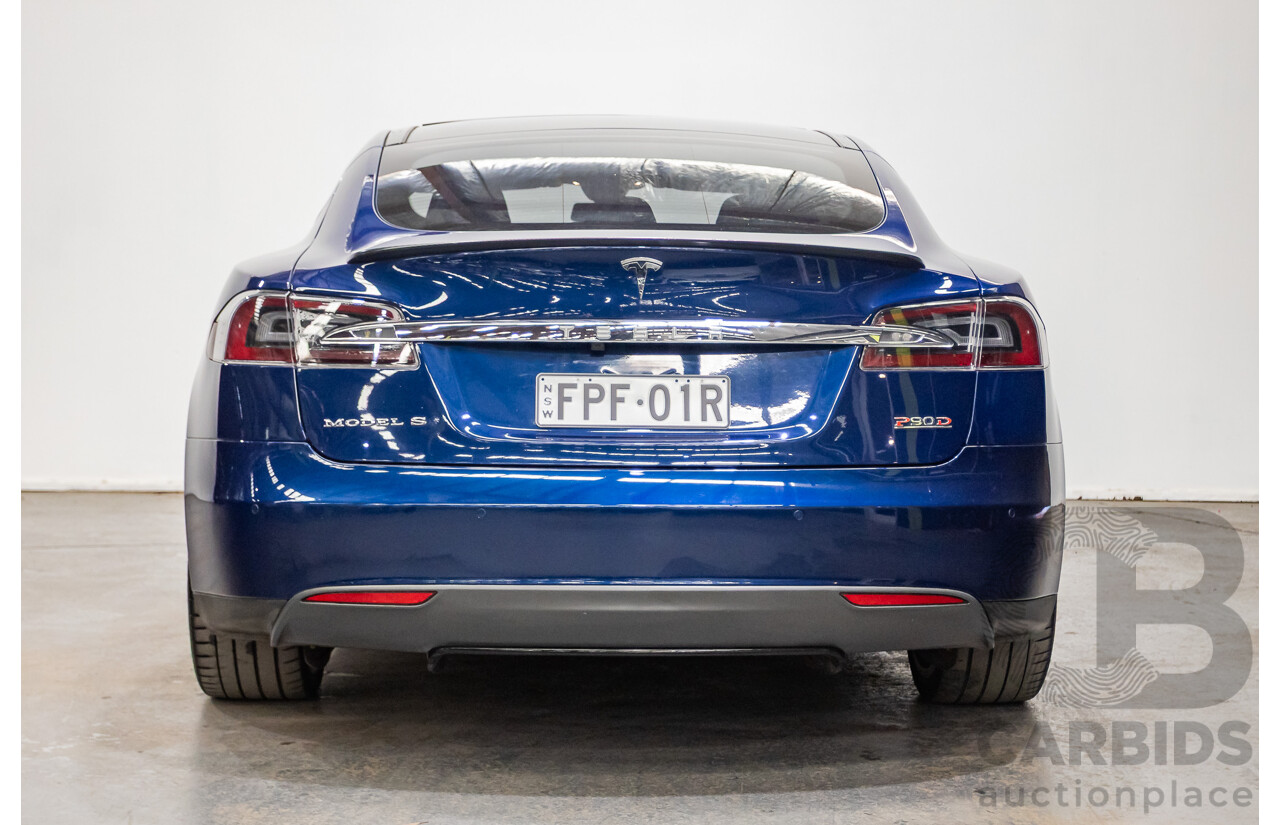 01/2016 Tesla Model S P90D (AWD) 4D Hatchback Deep Blue Metallic Dedicated Electric EV 376kw