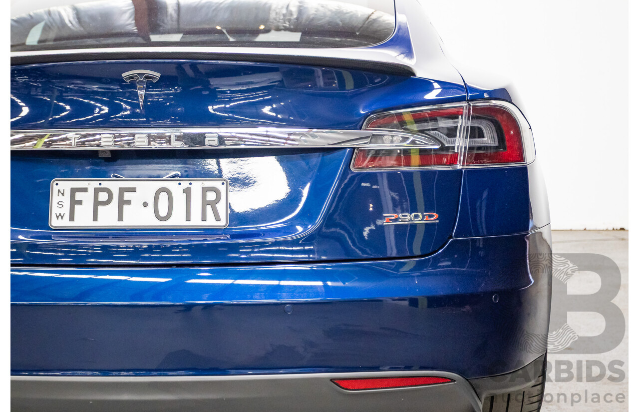 01/2016 Tesla Model S P90D (AWD) 4D Hatchback Deep Blue Metallic Dedicated Electric EV 376kw