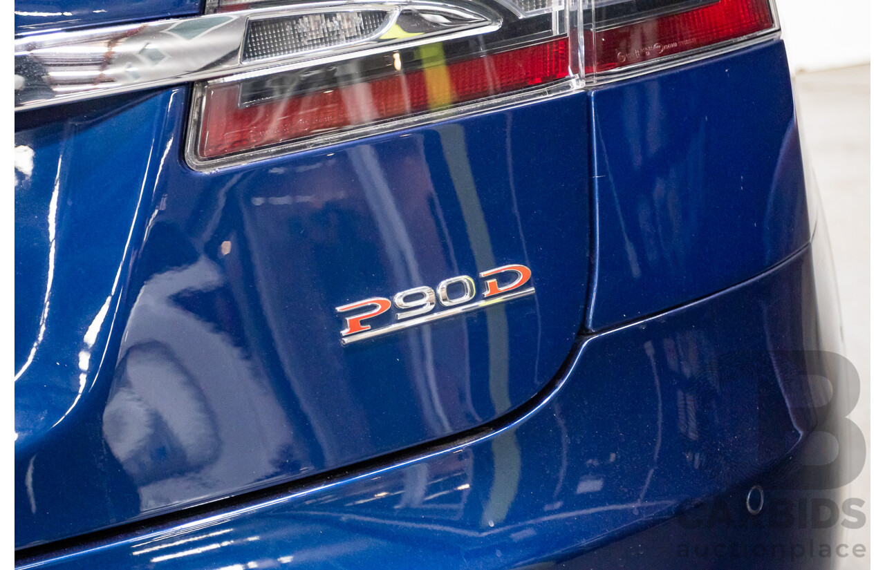 01/2016 Tesla Model S P90D (AWD) 4D Hatchback Deep Blue Metallic Dedicated Electric EV 376kw