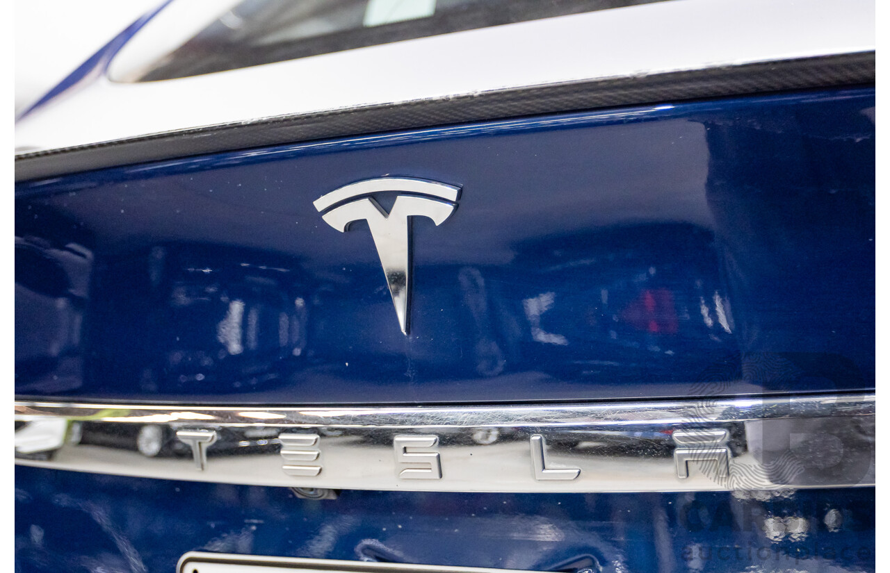 01/2016 Tesla Model S P90D (AWD) 4D Hatchback Deep Blue Metallic Dedicated Electric EV 376kw