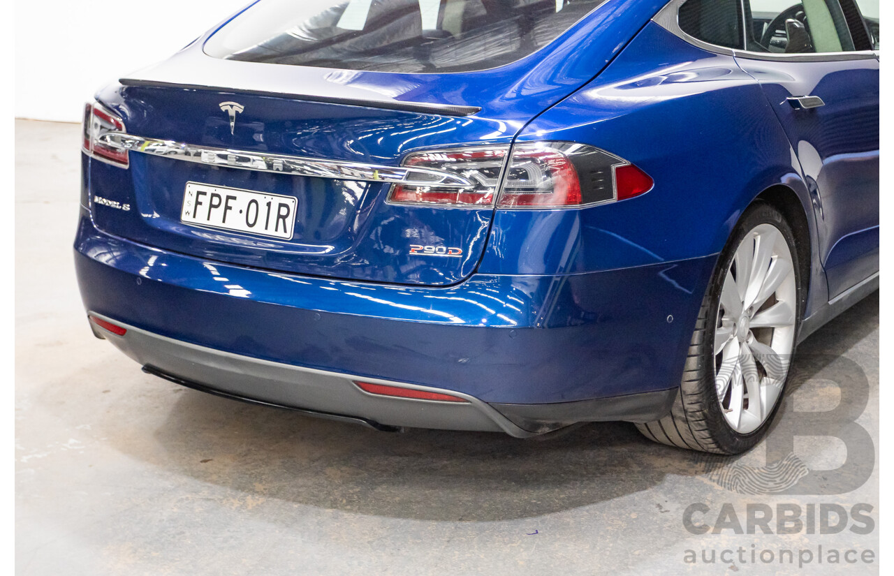 01/2016 Tesla Model S P90D (AWD) 4D Hatchback Deep Blue Metallic Dedicated Electric EV 376kw