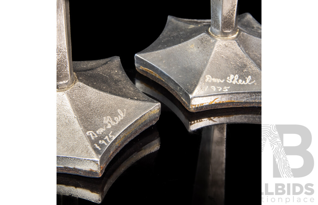 Vintage Pair of Don Sheil Signed and Numbered Goblets, 1975