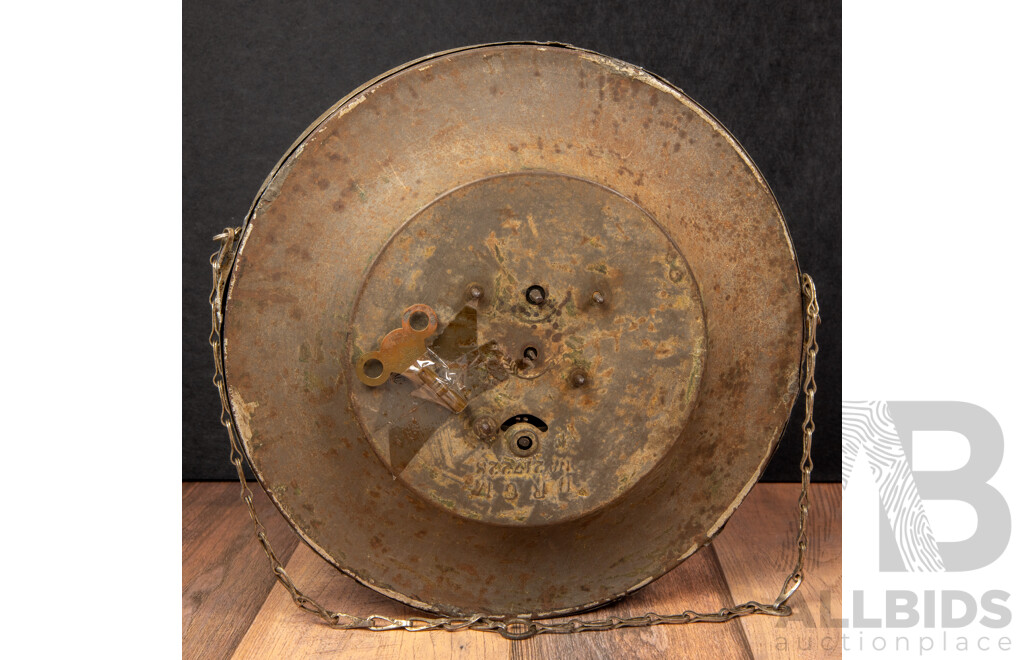 Rare Antique Bebarfalds Department Store Clock C1910, Baden Made, 25 Cm Diameter