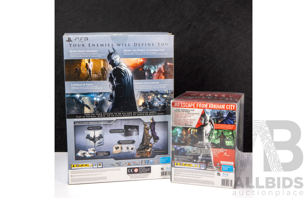PS3 Batman Arkham Origins and Arkham City Collector’s Editions in Original Packaging