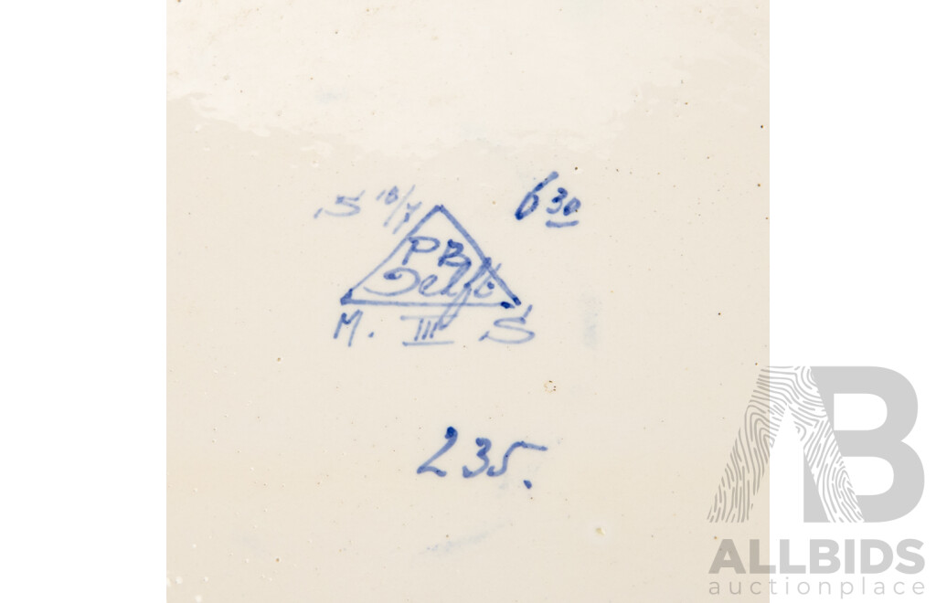 Rare Royal Delft Charger, Platelbakkerij Delft 1897–1928, Rembrandt Polish Nobleman, 36 Cm