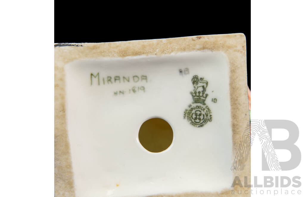 Rare Royal Doulton HN1819 Miranda Figure C1937 with Dual Armorials, Designed by Leslie Harradine