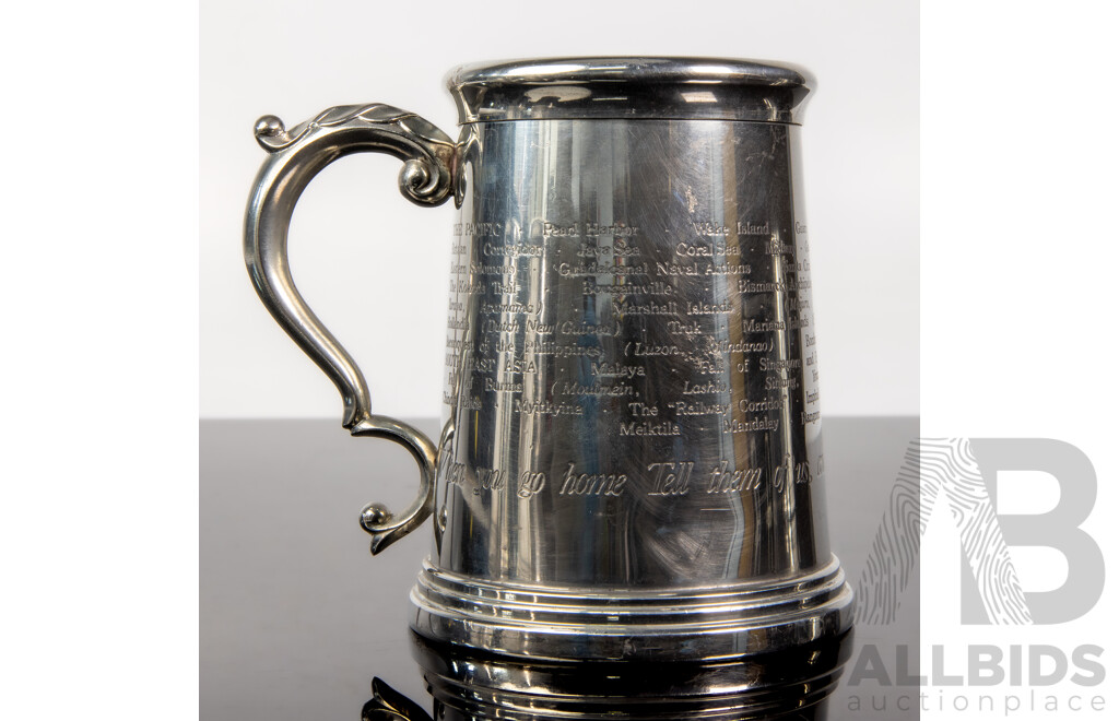 Set of Four Kirra Pewter Commemorative Tankards Including Battle of Britain, VE Day, VP Day and D-Day Editions