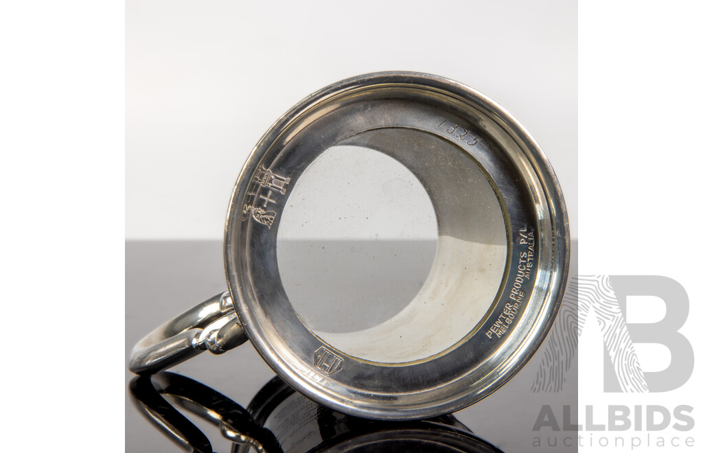 Set of Four Kirra Pewter Commemorative Tankards Including Battle of Britain, VE Day, VP Day and D-Day Editions