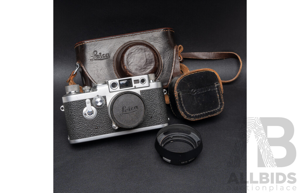 Leica IIIG D.B.P. 35mm Rangefinder Camera (1957) Serial No. 888091 with Leitz Elmar 50mm F/2.8 Lens No. 1538711 in Original Case