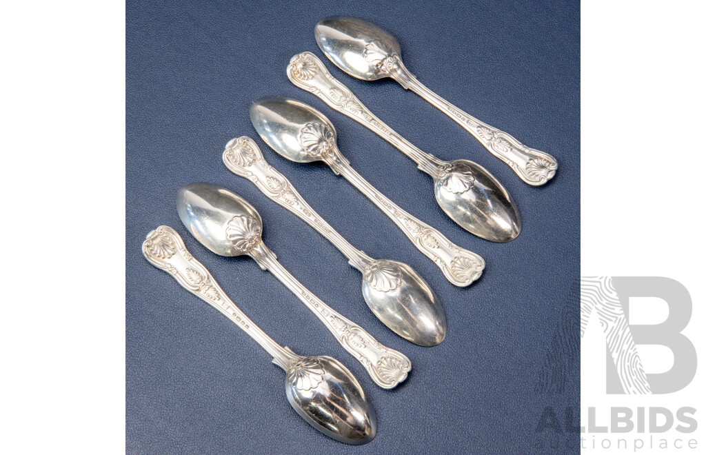 Six George Aldwinckle (London) Sterling Silver Spoons, C.1840s