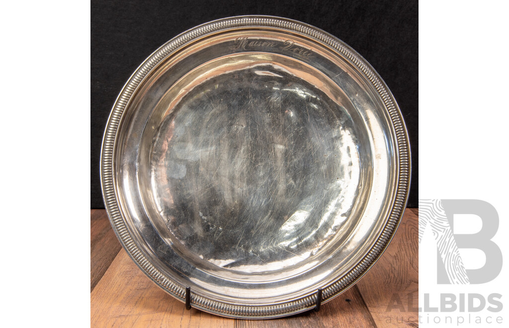 Rare Armand Frenais Sterling Silver Dish for Restaurant Maison Dorée, C.1877–1902