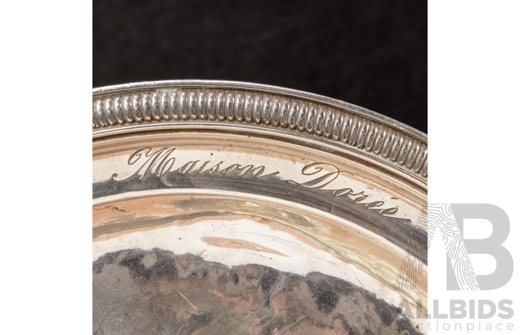 Rare Armand Frenais Sterling Silver Dish for Restaurant Maison Dorée, C.1877–1902