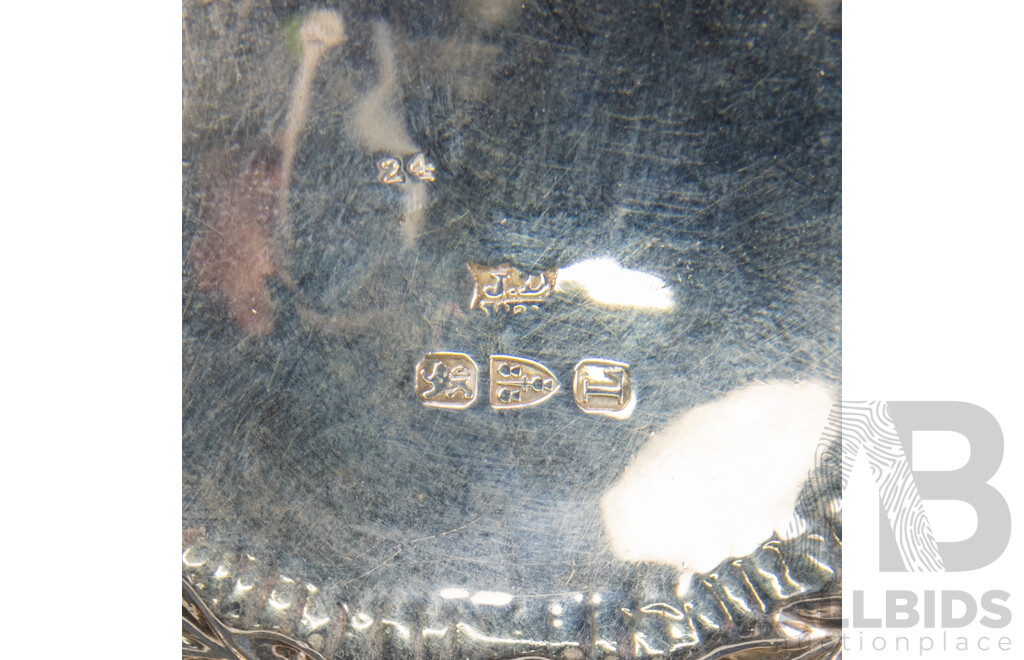 Antique James Dodsworth Sterling Silver Pierced Bowl, Chester 1894, Paired with Two Antique Miniature Salt or Mustard Spoons