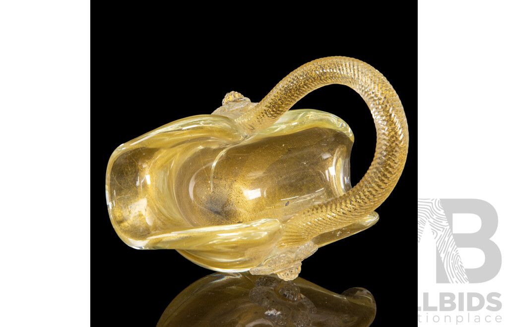 Murano Glass Barovier & Toso Aventurine Basket