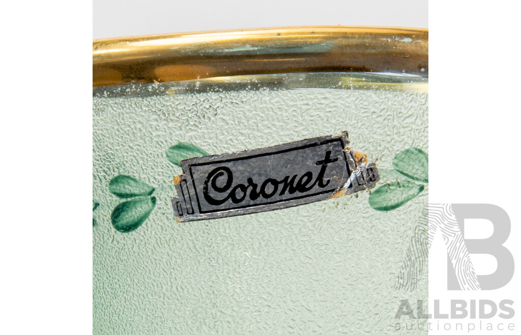 Vintage Uranium Glass Lemonade Pitcher and Glass Set, C.1950s